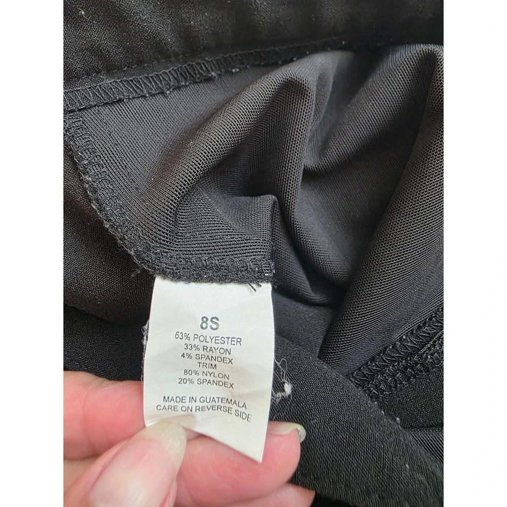 Briggs New York Womens Black Straight Leg High Rise Dress Pants‎ Size 8S Petite